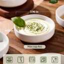 famiware Milkyway Ceramic Soy Sauce Dish, Dipping Bowls Set of 6, Dipping Sauce Bowls/Dishes, 4oz Small Serving Bowls for Side Dishes, Condiment, Sushi, Appetizer, Dessert, White