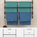 CANYAVE Over The Door Towel Rack, Over Door Towel Rack for Bathroom Door, Triple Towel Storage Holder with Hooks (Matte Black, 20.15" L)