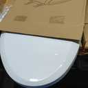 JINGZE Round Toilet Seat with Slow Close Standard Toilet Seat,Quiet Toilet Cover Seat Toilet Lid Durable Refused to Loosen Easy to Install & Clean,White