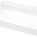 White Rectangular 14x20 Inches Acrylic Ottoman Tray Decorative Serving Tray with Cutout Handles Organizer Tray on Coffee Table Countertop Big Breakfast Bed Tray Living Room Appetizer Serving Food