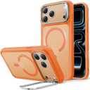 ESR for iPhone 17 Pro Max Case with Stash Stand, Compatible with MagSafe, Military-Grade Drop Protection Magnetic Phone Case, Scratch-Resistant Back Cover,Frosted Orange