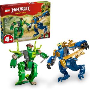 LEGO NINJAGO Jay's Dragon Mech Fight Building Toy - Pretend Play Set for Boys & Girls, Ages 4+ - Includes 2 Minifigures - Gifts for Birthdays - 71853