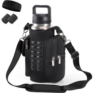 Magnetic Gym Bag for Women Men, Magnetic Water Bottle Carrier Crossbody Bag Pouch Sleeve for Gym with Strap, Sling Bags with Water Bottle Holder, for Sports Gifts Travel Work(Set5)