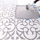 STENCILIT Scandinavian Large Floor Stencil - XL 18x18 in, Tile Stencil, Stencils for Painting Floors, Concrete Stencils for Patio, Modern Tile Decor