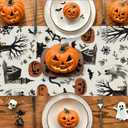 Halloween Table Runner Ghost Pumpkin Haunted House Table Runners Seasonal Kitchen Dining Table Decoration for Home Party Banquet Decor 13x108 Inch
