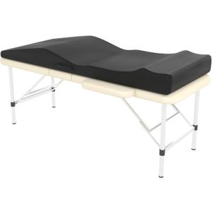 ENITYA Lash Bed Topper, Ergonomic Curvy Massage Table Foam Topper, Non-Slip Esthetician Bed Cushion with Removable Cover for Beauty Salon, Wax/Eyelash/Spa/Tattoo/Facial, 71"27.5"(Black), 71in Long27.5in Wide