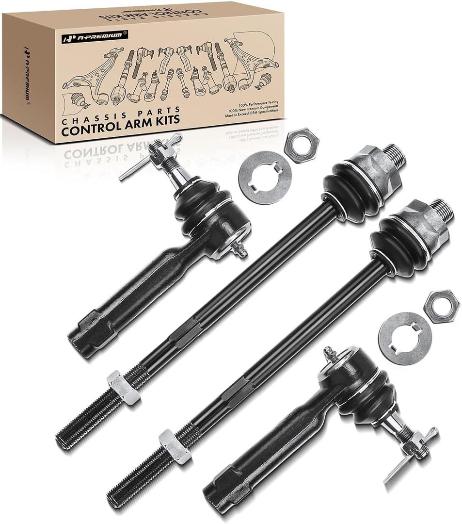 A-Premium 4Pcs Front Inner & Outer Tie Rod Ends Kit, Fit For Chevy & GMC & Cadillac - 1999-2007 - Silverado Tahoe Suburban 2500 Avalanche Sierra Yukon (XL 1500/2500) Escalade (ESV/EXT)