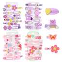 56Pcs Hair Clips Cute Clips for Toddler Girls Hair Accessories Rabbit Flower Bow Patterns Multiple Patterns Candy Colorful Little Girl Hairs Clip for Toddler Baby Teens Women Kids