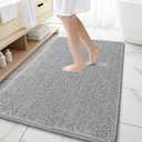 OLANLY Large Bathroom Rugs 59x35, Extra Soft Absorbent Chenille Bath Rugs, Rubber Backing Quick Dry, Machine Washable Bath Mats for Bathroom Floor, Tub and Shower, Home Decor Accessories, Light Grey