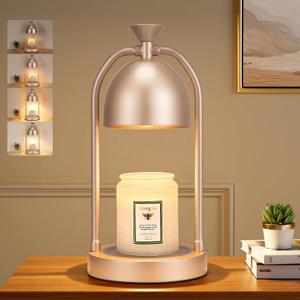 Hong-in Electric Candle Warmer Lamp with Timer-Wax Warmer for Scented Jar Candles,Candle Lamp for Kitchen Home Decor, House Warming Gifts New Home,Gifts for Women(Champage Gold)