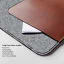 Extended Desk Mat  Large Felt & Leather Desk Protector with Pen Holder, Cable Organizer, and Smooth Mouse Area for Office Use
