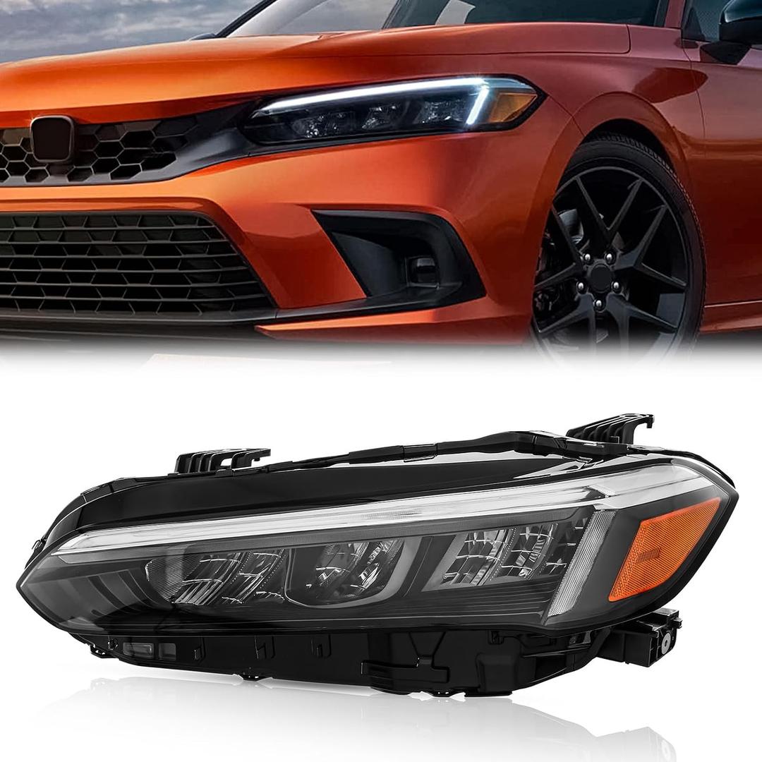 TODO Full LED Headlights Assembly for Honda Civic 2022 2023 Sport,Car Headlight Replacement 33150-T20-A22 Left Driver Side