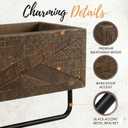 Autumn Alley Rustic Farmhouse Bathroom Shelves Wall Mounted – Industrial Floating Shelves for Bathroom with Towel Bar – Stunning Inlaid Wood Design, Above Toilet Shelves Rustic Towel Rack, 5"D x 18"W x 33"H