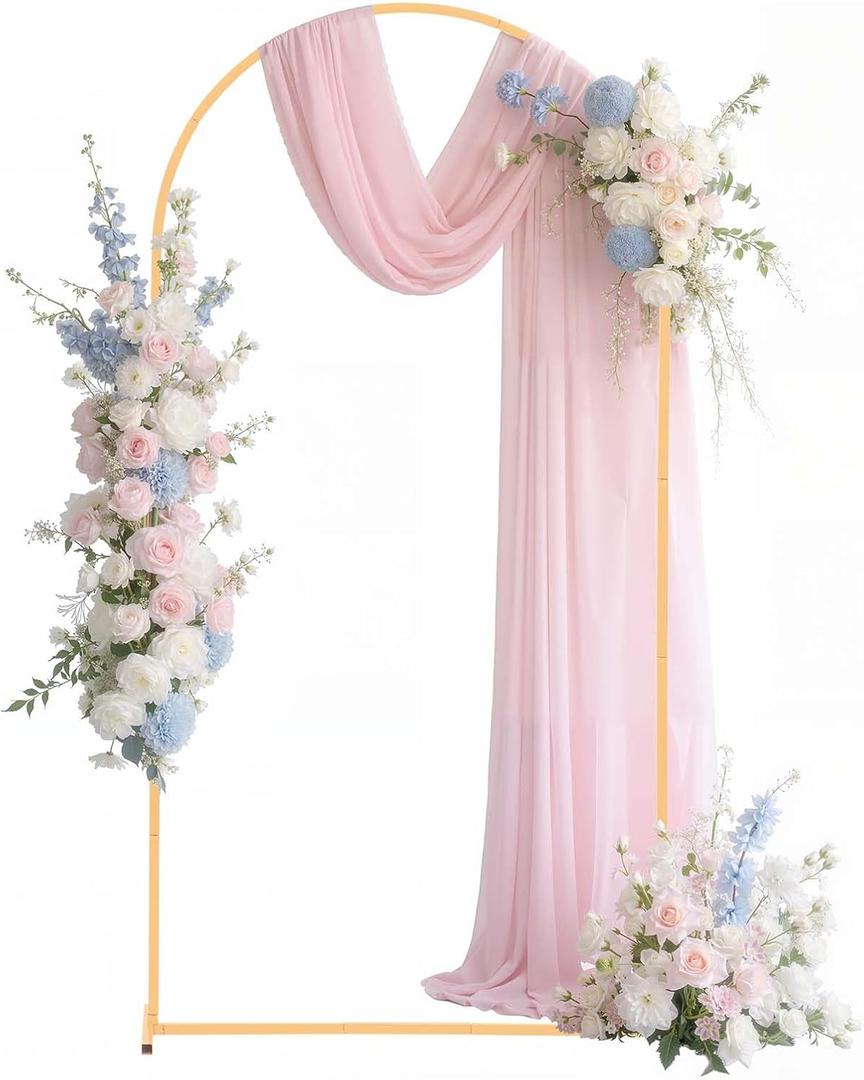 VEVOR Arch Backdrop Stand, 6.6 x 3.3 ft, Stable Structure, Easy Assembly, 1 Set Gold Metal Arch Backdrop Stand for Wedding, Birthday Party, Graduation, Holiday Celebration, and Ceremony Decoration