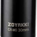 1/2" Drive x 30 mm Deep 6 PT Impact Socket, CR-MO, 1/2-inch Drive 6 Point Axle Nut Socket for Easy Removal of Axle Shaft Nuts (30MM)