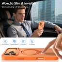 360 Spin Magnetic Stand for iPhone 17 Pro Max Case, Fit for MagSafe, Mil-STD Protective Case for iPhone 17 Pro Max Phone Case with Kickstand Rotatable 6.9 inch, Orange