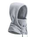 Balaclava Hood Ski Mask for Men Women Winter Hooded Scarf Face Masks Neck Head Cover Windproof Fleece Warmer Cold Weather Gray