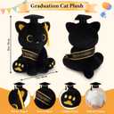 Class of 2026 Graduation Cat Plush - 8" Black Cat Plush with Cap & Golden Tassel Graduation Gift for Her Kids Him, Cute Plushies Toy for Kindergarten, High School College