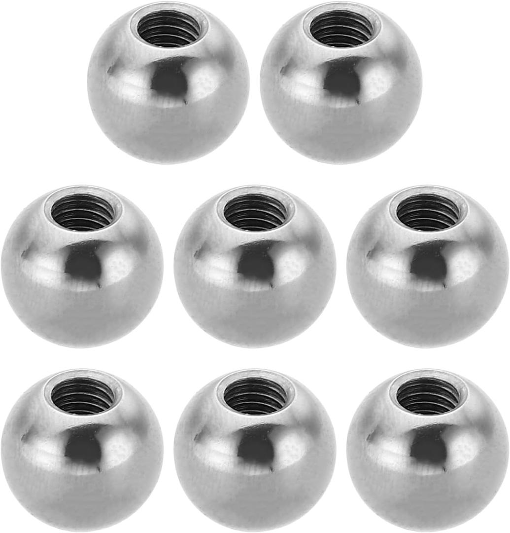 PATIKIL M5x12mm Ball Nuts Knob, 8 Pcs Female Thread 304 Stainless Steel Round Blind Hole Screw Cap Cover for Lighting Machinery DIY Decoration, Silver