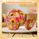 XTF2015 Birthday Cards with MUSIC & LIGHTS, Happy Birthday Card, Peony & Daisy, 11 Inch Life Sized Forever Flower Bouquet 3D Pop Up Music Cards for Mom Daughter Women Wife