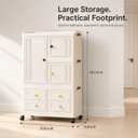 Foldable Storage Cabinet with Locking Wheels & Lids, Heavy-Duty ABS, Large Capacity Closet Organizers and Storage for Home, Apartment, Dorm, Closet - Easy No-Tool Assembly, Style A
