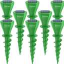 Solar Powered Mole Repellent, 8 Pack Ultrasonic Vole Repeller Outdoor, IP65 Waterproof Snake Deterrent, Gopher Remover Devices, Skunk, Groundhog Trap for Yard, Garden, Lawn (Green)