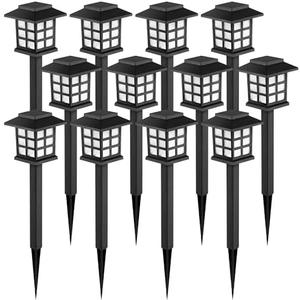 GIGALUMI Solar Outdoor Lights,12 Pack LED Solar Lights Outdoor Waterproof, Solar Walkway Lights Maintain 10 Hours of Lighting for Your Garden, Landscape, Path, Yard, Patio, Driveway