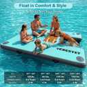 Inflatable Dock with Water Ramp, 6 inch Thick Non-Slip Inflatable Floating Dock for Dogs & Adults, Durable Drop-Stitch Floating Dock Platform for Lake, Ocean, Swimming & Fishing