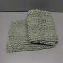 H.VERSAILTEX Bath Mats for Bathroom Non Slip Thick Chenille Striped Bath Rug Absorbent Fluffy Soft Shaggy Rugs Washable Dry Fast Plush Mats for Indoor, Bath Room, Tub - 17" x 24", Sage