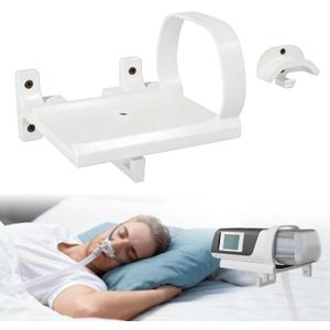 Upgraded Cpap Wall Mount Shelf Kit, Cpap Wall Mount Shelf Kit for AirSense 11 with Cpap Hose Hanger & Mask Hook, Save Space,Save Space, Avoids Hose Tangle White