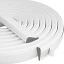 WedgeShape Window Weather Stripping Door Frame Seal Strip 3Pcs×196" White,Upgrade Black Foam,Soundproofing,Draft Stopper,Winter Insulation,Noise Blocker, Gap Filler for Exterior Front Door Side