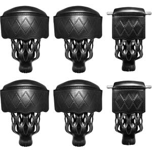 Billiard Pool Table Pockets Heavy Duty PU Leather Billiard Pockets Set of 6Including 4 Corner Pockets and 2 Side Pockets,Black