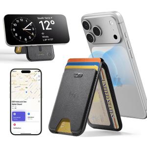 ESR Geo for MagSafe Wallet with Full Find My Functionality, 5 Card Holder, RFID Blocking, Adjustable Stand, Magnetic Wallet for iPhone 17e/17/16/15/14/13/12 Series, Not for 13/12 mini, Black