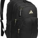 adidas Prime Backpack for Work, Travel Bag for Women and Men with Padded Compartment for Laptop (One Size, Black/Gold Metallic)