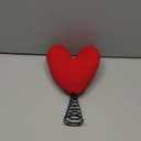 11.2x8 Inch Valentine's Day Tree Topper Crochet Knit Heart Tree Topper Large Christmas Ornament Heart Decorations for Valentines Day Wedding Party Home Indoor (Red)