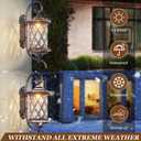 Oil Rubbed Bronze 24" Large Outdoor Coach Light Retro Exterior Waterproof Wall Lantern, Waterproof Aluminum Patio Sconce Light Brown Wall Mount Lamps with Water Glass for Garage, Front Door Garden