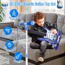 deAO Musical Guitar Play Set,Adjustable Height Microphone,Amplifier Set with Stand,Music Light Karaoke Music Toys Birthday for Kids Boys Girls, Miniature
