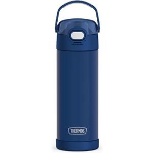 THERMOS FUNTAINER 16 Ounce Stainless Steel Vacuum Insulated Bottle with Wide Spout Lid, Navy