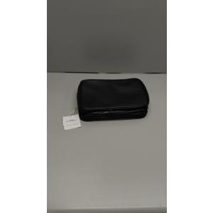 Travel Makeup Bag Women's Large Capacity Cosmetic Portable Organizer Large Opening Waterproof Storage Toiletry Bags Vertical Free-Standing Brush Holder for Easy Access Black