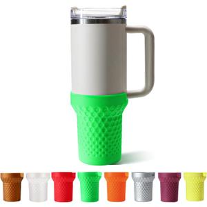 Silicone Boot for Stanley, Tall Rubber Protector Sleeve Accessories for Stanley Quencher H2.0 FlowState Tumbler 40oz / Adventure Quencher Tumbler 40oz (Neon Green)