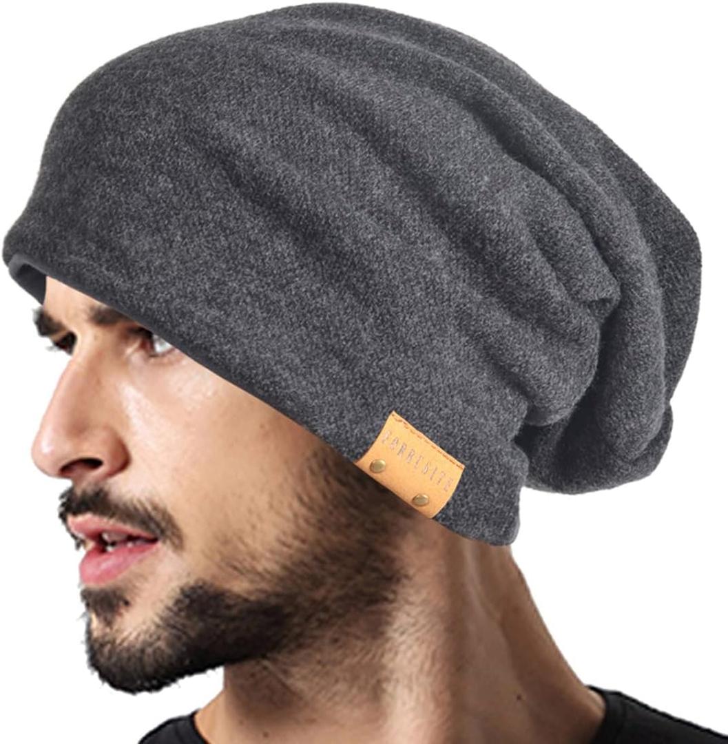 VECRY Men Oversized Slouch Beanie Large Skullcap Knit Hat (Grey) VECRY Men Oversized Slouch Beanie Large Skullcap Knit Hat (Grey)