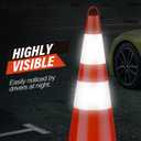 RoadHero 10 Pack Traffic Cones 28 Inch Safety Cones with Reflective Collar Orange Cones with Handle Plastic PVC Heavy Duty Cones for Parking Lot, Driving Training