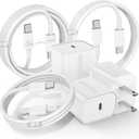 Fast Charger for iPhone 16 15 Charger Fast Charging 3Pack, 3+6+10ft USBC to USBC Cable Cord &20W Type C Block for iPhone 16 Pro Max/16 Pro/16e/15 Pro Max/15 Pro/16 Plus/15+/iPad Pro/Air/Mini (White)
