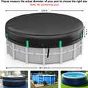 LXKCKJ 18 Ft Round Pool Cover, Solar Pool Covers for Above Ground Pools, Winter Pool Cover Protector with Drawstring Design Increase Stability, PE Tarp Ideal for Waterproof and Dustproof (Black)