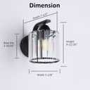 12V RV Wall Light Fixture with Metal Cage and Crystal Shade (Bulb Included), 12V RV Interior Light Fixture with On&Off Switch, 3000K Decorative Interior Light for Motorhome, Trailer