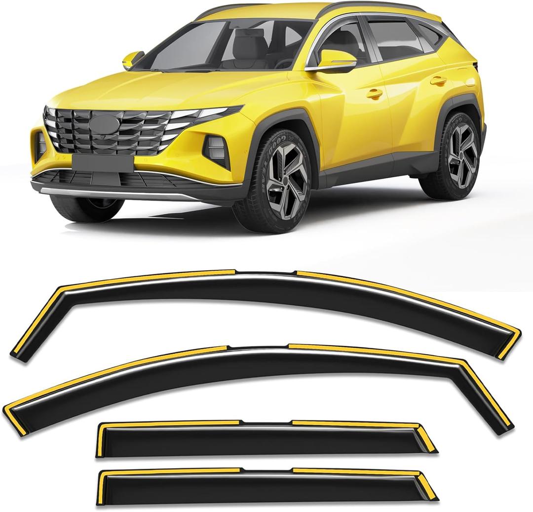 in-Channel Window Rain Guard for Fit for Hyundai Tucson 2022 2024 2023 2025 2026 Rain Guards Side Window Visors Low Profile Vent Visor Window Deflectors Vent Shades Car Accessories