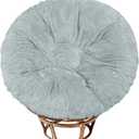 Shaggy Cover for Papasan Cushion, Shaggy Papasan Chair Cushion Cover, Fluffy Plush Faux Fur Zippered Slipcover Only, Removable Papasan Cushion Covers (B, 55 * 55in)