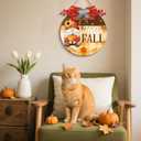 Hello Fall Decor Sign Pumpkin Welcome Signs Warming Autumn Wooden Front Door Signs for Home Decorations 12x12 Inch