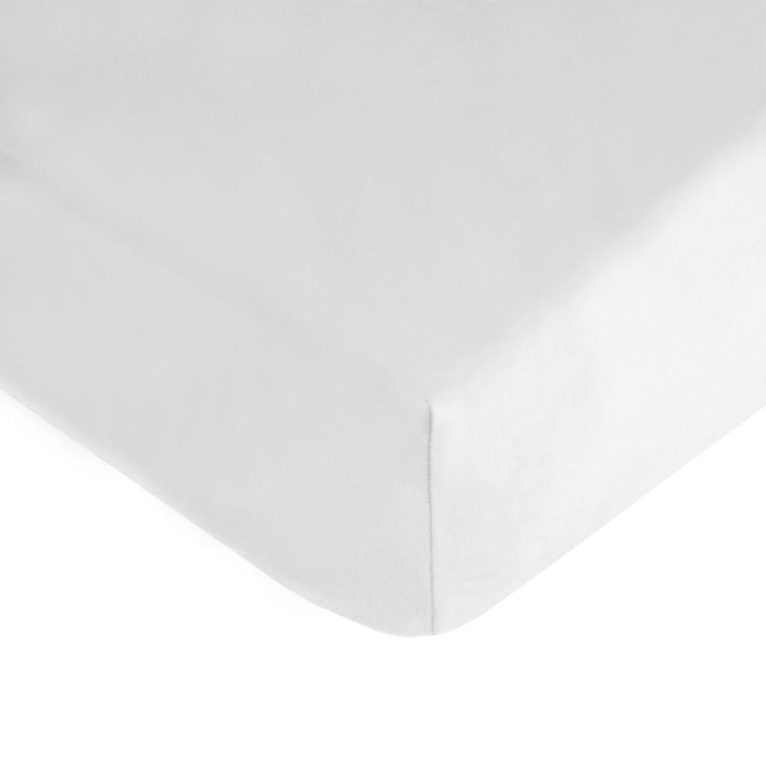 American Baby Company 100% Natural Cotton Fitted Crib Sheet 52" x 28" - Soft, Breathable, Hypoallergenic & Gentle Toddler Bed Sheet, White, Neutral for Boys & Girls