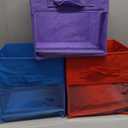 11 Inch Storage Bins with Clear Window pack of 3, Blue , Red , Purple.